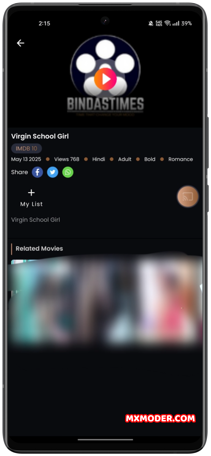 BINDASTIMES Mod APK 2025 Full HD Indian Web Series & Movies Free Download 4
