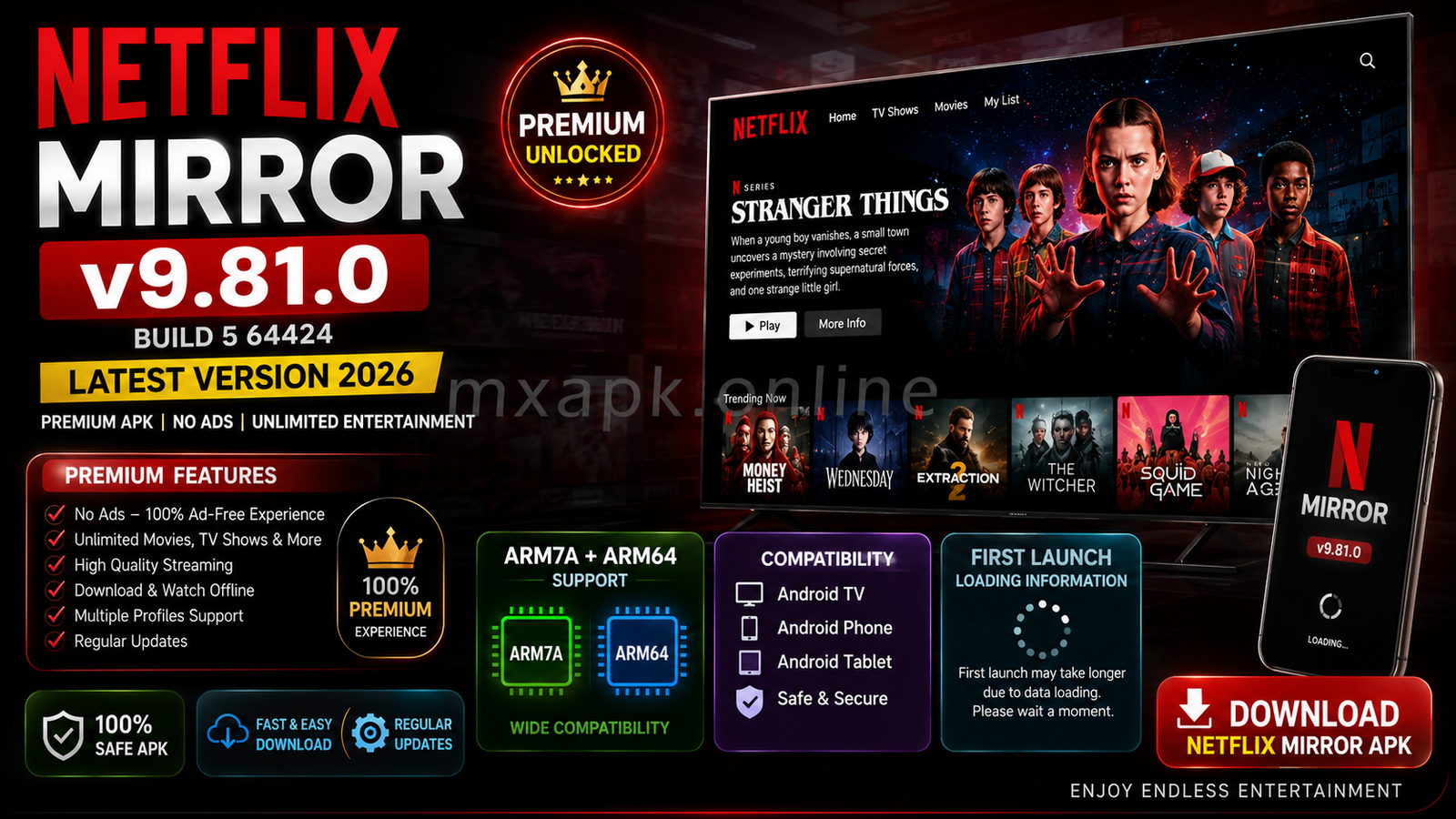 NetFlix Mirror v9.81.0 Premium APK Latest Version 2026